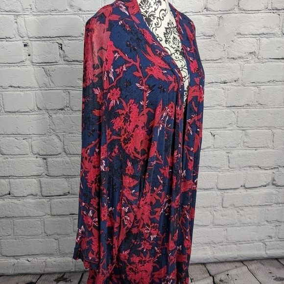 Asos Curve women's 3/4 sleeve stretch knit open cardigan floral print sz 24 bb10 - Picture 5 of 10